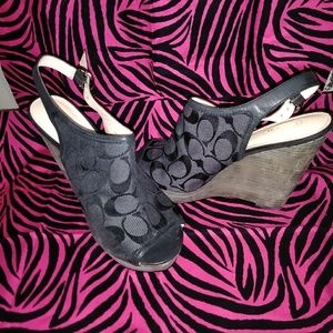 Coach "Janet" wedge platforms size 71/2 B